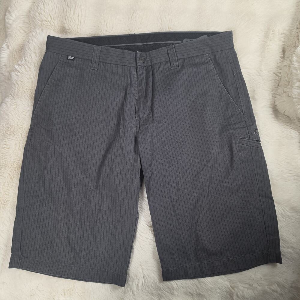 Y2K Fox Racing Board Shorts Size 36 Motocross Skater Punk Surfer Cali Retro Gray